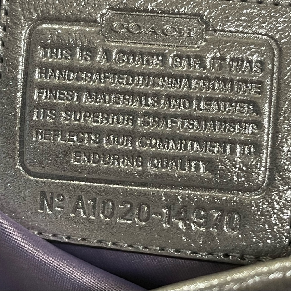 Coach Julia Op Art Signature Shoulder Tote Silver… - image 7